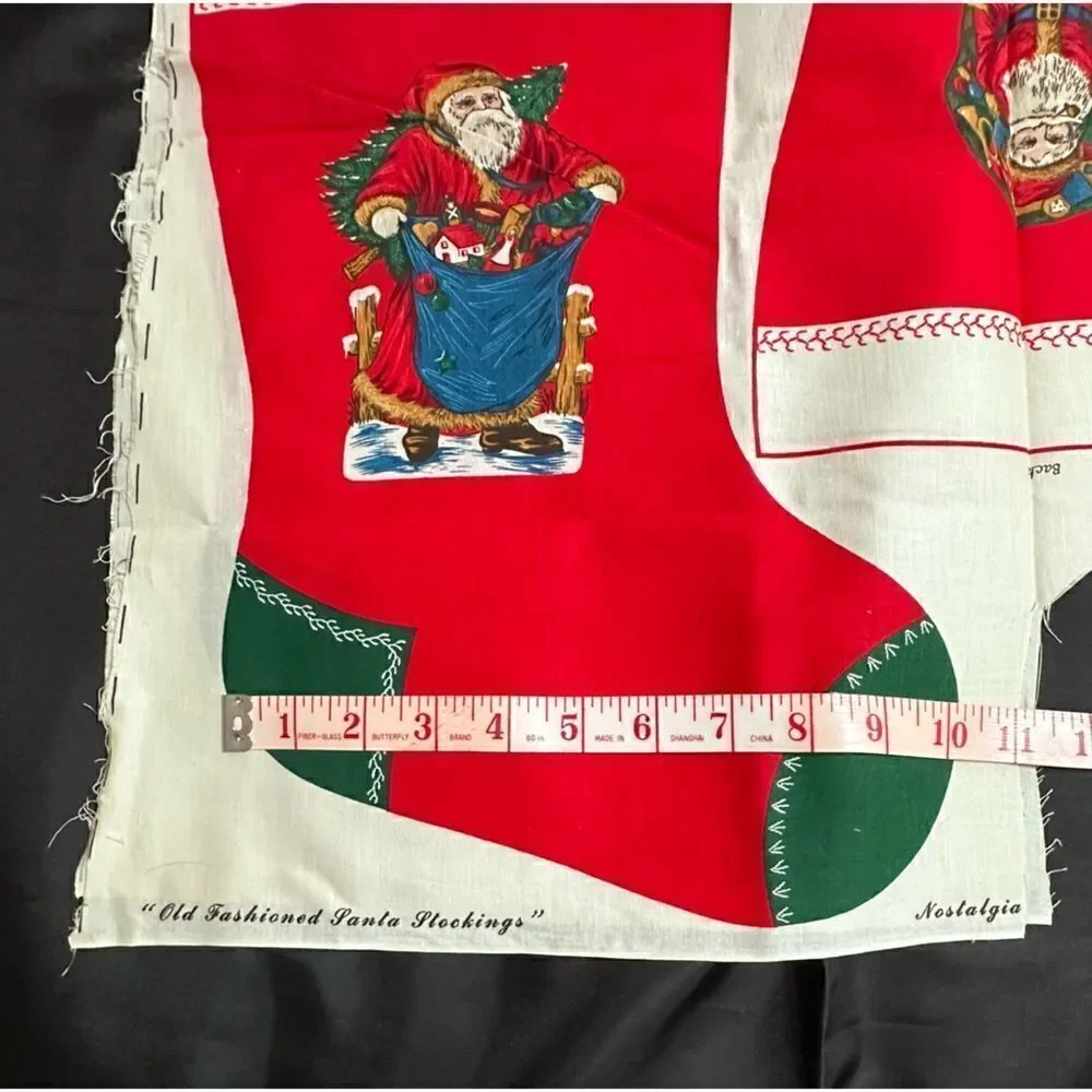 Vintage Lot Cut and Sew Festive Crafts - Wreath, Santa’s Stockings and Apron